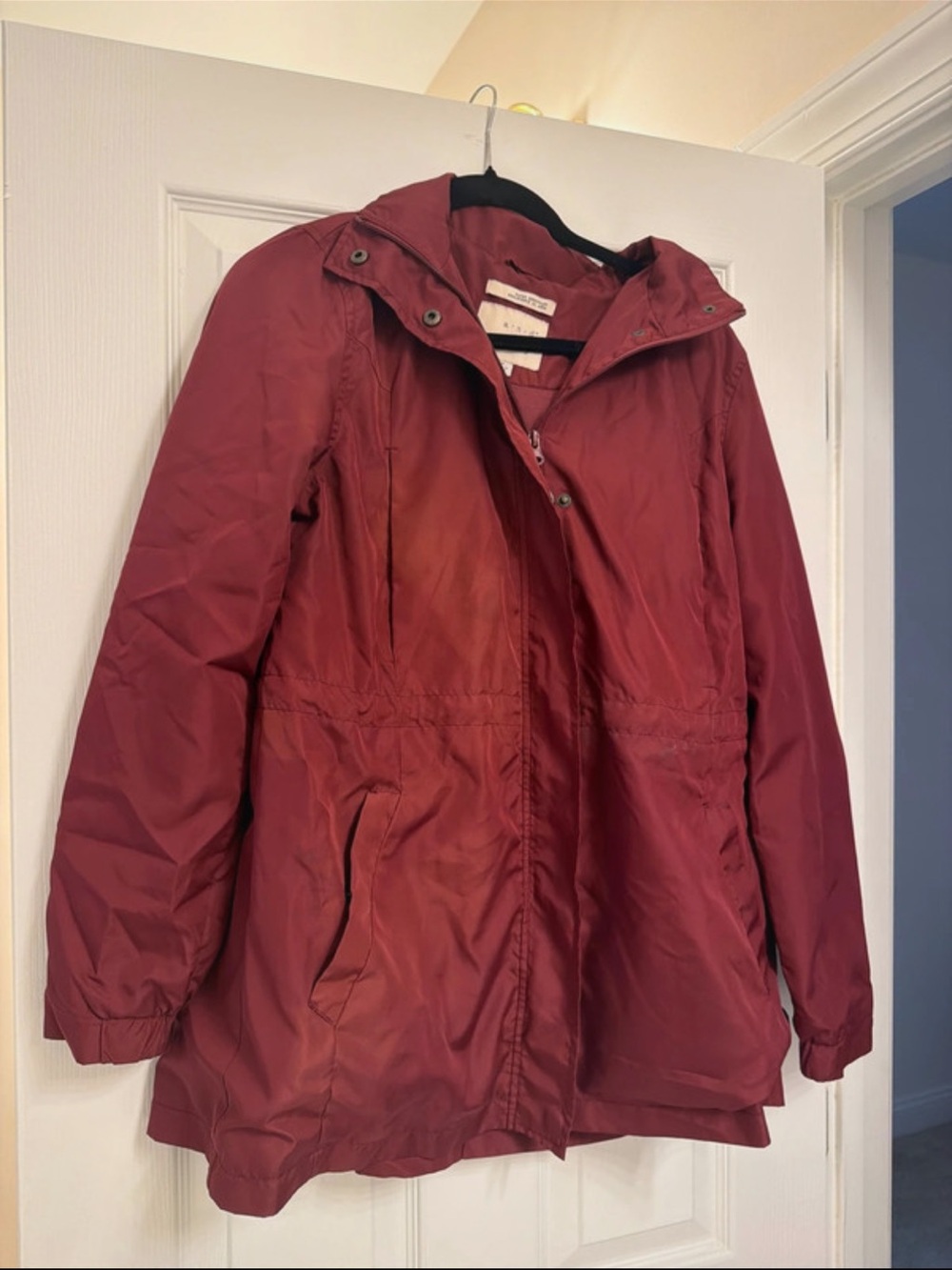 a new day Burgundy Hooded Lightweight Trench Coat